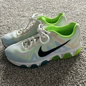 Nike White and Green Athletic Shoes